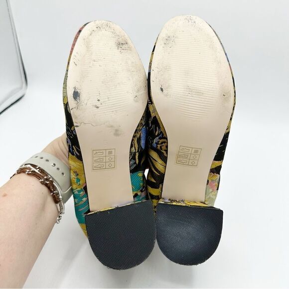 ASOS Simone Floral Satin Fabric Block Heels In Jacquard Sz 5 - Picture 8 of 11